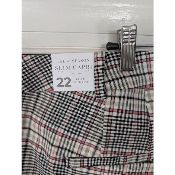 Lane Bryant The 4 Season Slim Capri‎ Trouser Pants women's 22 petite plaid NWTs - Picture 4 of 7